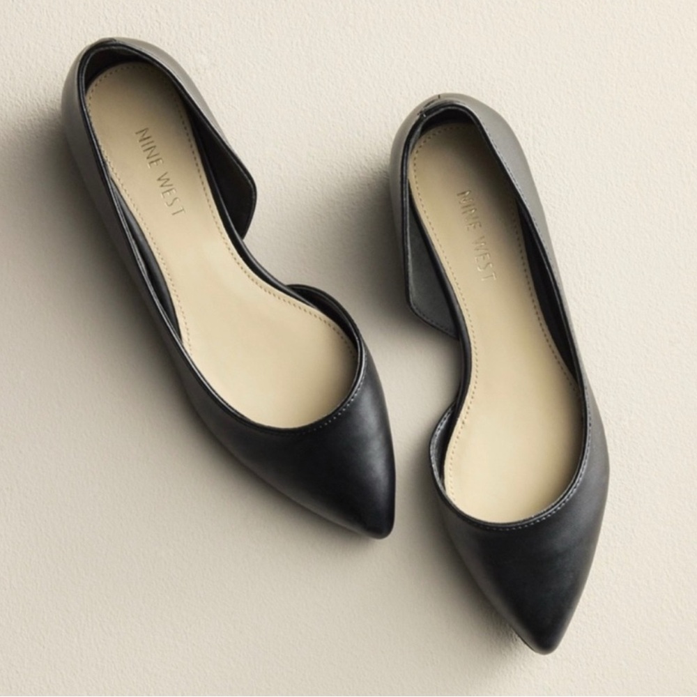 Nine West Black Leather Flats – Size 6